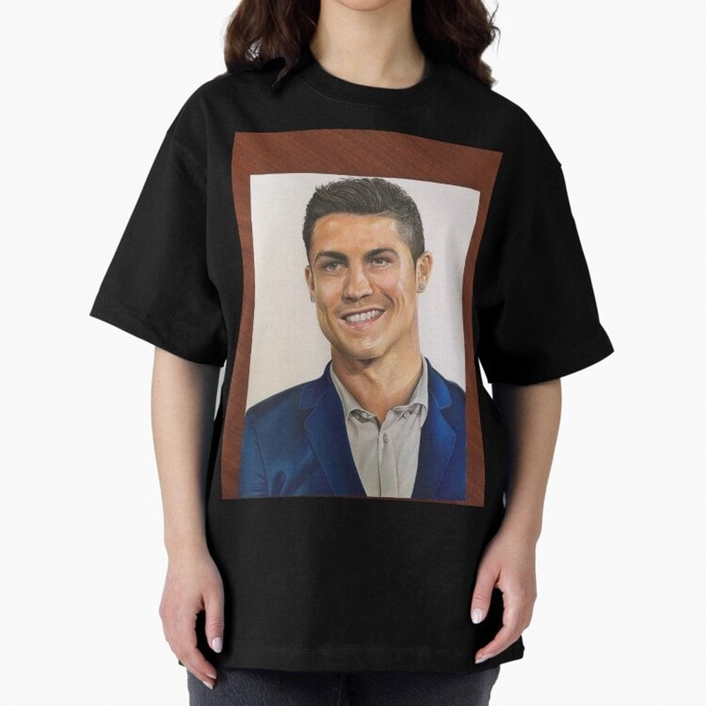 cristiano ronaldo Oversized T-Shirt Capture FIFA World Cup 2026 Spirit, Centered on Portugal, Haaland and Mbappe, Football History, Final Match Energy, Crowd Noise and Once in a Lifetime Moments; Created for Match Day Parties, Soccer Gifts, Fan