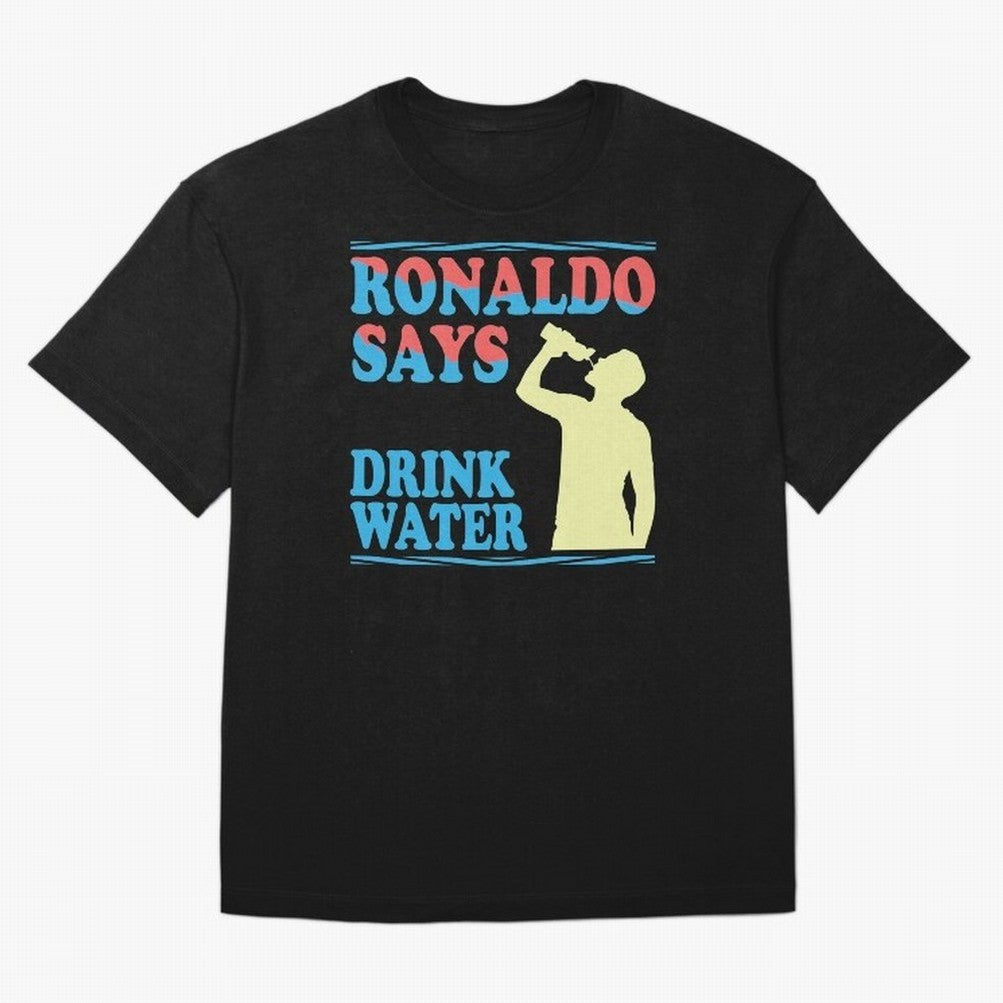 Drink Water Ronaldo Oversized T-Shirt Stand Out with Spirit from Global Football Passion for FIFA World Cup 2026 USA Canada Mexico, Celebrating Mbappe, Netherlands, Tournament Hype, Historic Matchups, Family Viewing Parties and Global Sports Pride;
