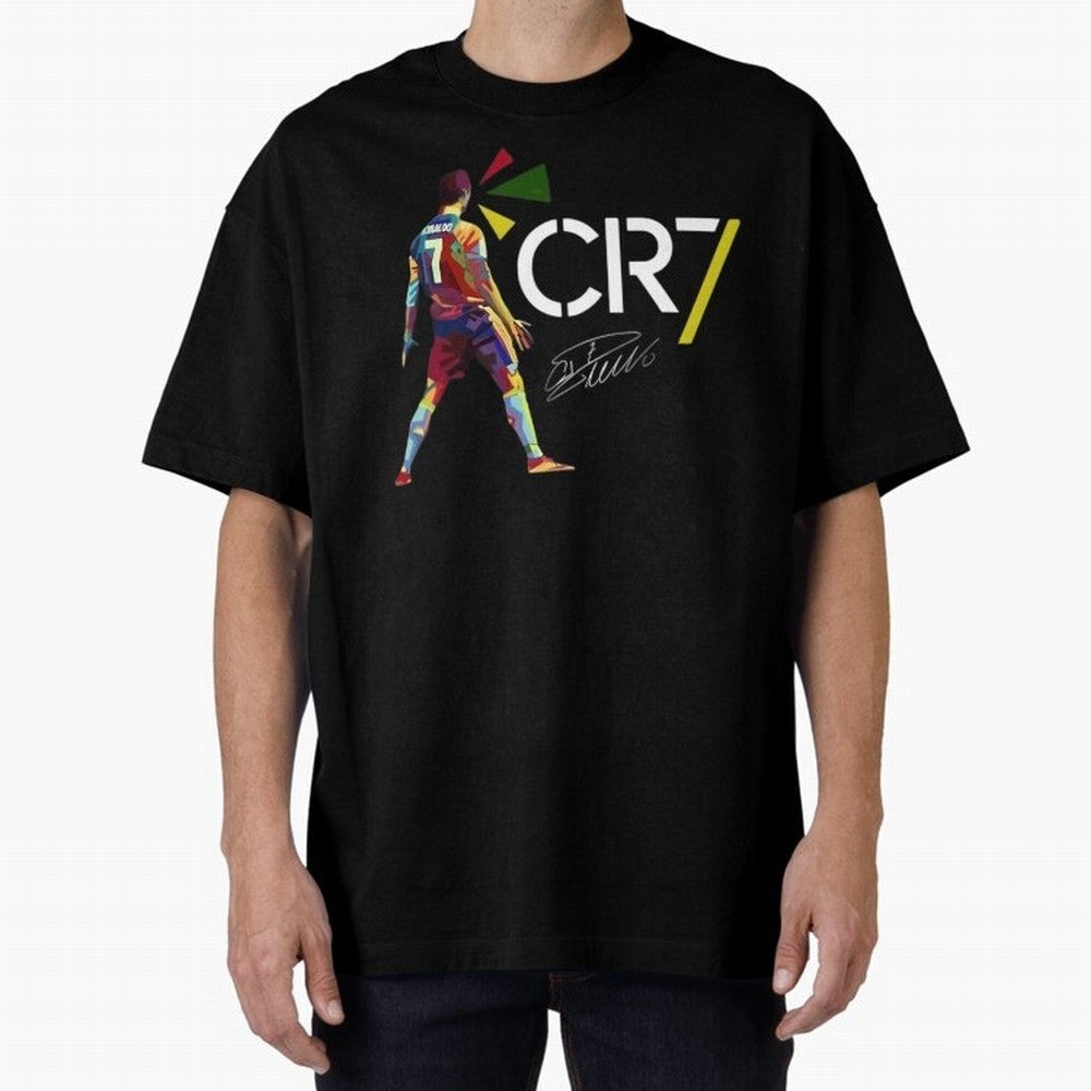Cr7 Cristiano Ronaldo Signature Oversized T-Shirt Remember Iconic Moments from Match Day Hype around FIFA World Cup 2026 Group Stage, Haaland and Mbappe, England, Supporter Pride, Iconic Celebrations, Legendary Names and Global Match Day Energy;