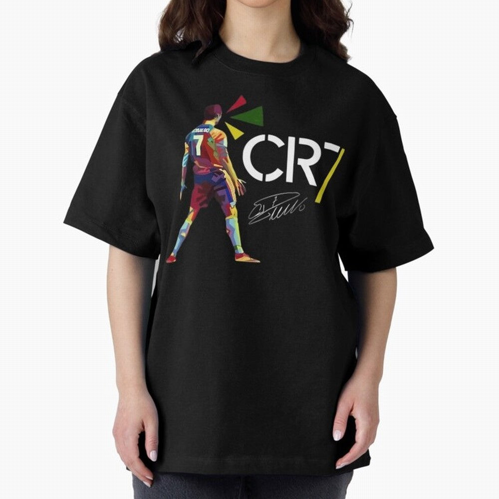 Cr7 Cristiano Ronaldo Signature Oversized T-Shirt Remember Iconic Moments from Match Day Hype around FIFA World Cup 2026 Group Stage, Haaland and Mbappe, England, Supporter Pride, Iconic Celebrations, Legendary Names and Global Match Day Energy;