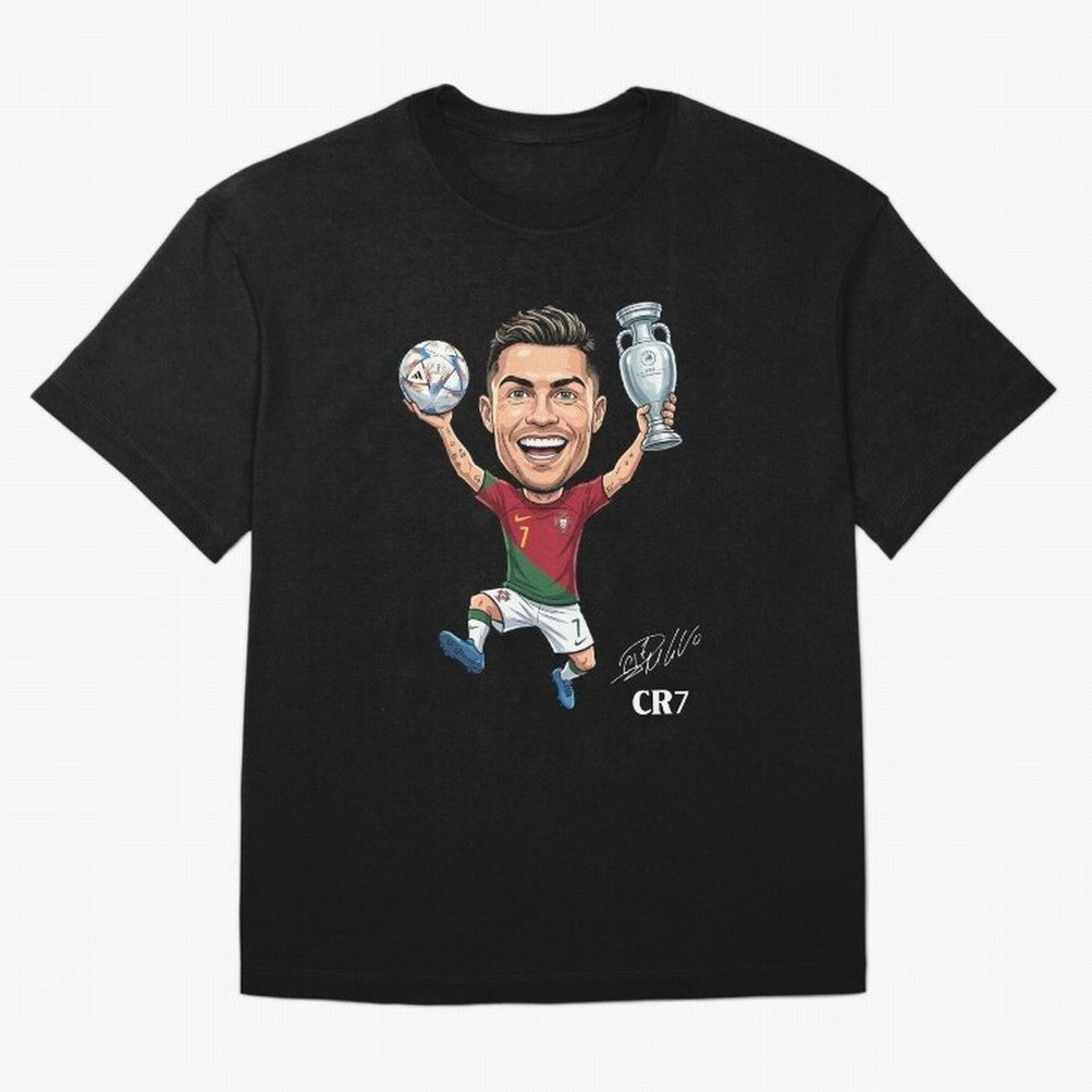 Cristiano Ronaldo Campion Oversized T-Shirt Celebrate Fan Culture around Global Football Passion for FIFA World Cup 2026 USA Canada Mexico, Featuring Messi, Portugal, Spain and Germany, Football Passion, Legendary Performances, Festival Vibes and
