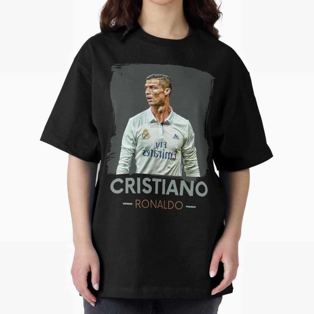 Cristiano Ronaldo Best Seller Oversized T-Shirt Honor the Football Icons of FIFA World Cup 2026 Group Stage Spirit, with Portugal, Messi, Championship Spirit, Famous Goals, Roaring Crowds and International Football Unity; Ideal for Fans Who Follow