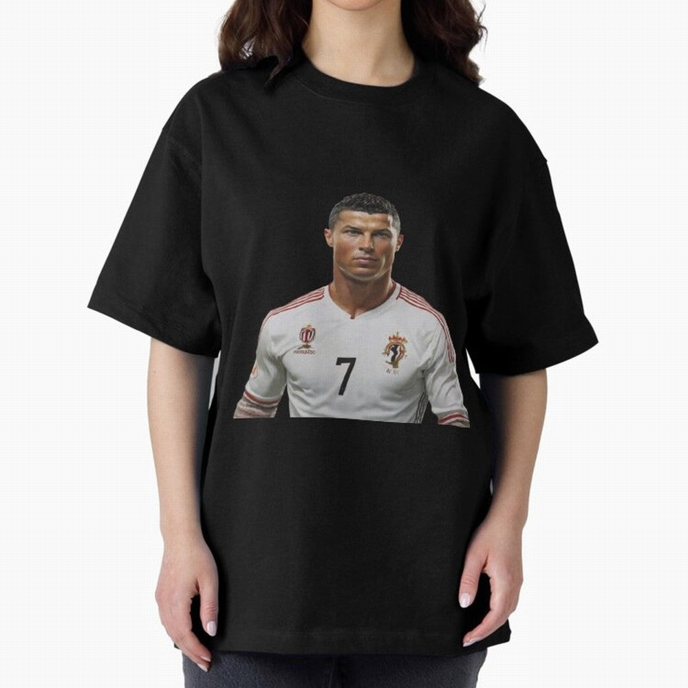 Sticker Ronaldo 2024 Oversized T-Shirt Celebrate the Biggest Stage of FIFA World Cup 2026 Group Stage for Fans of Messi, CR7 and Mbappe and France and Portugal, Bringing Champion Mindset, Group Stage Buzz, Knockout Tension and Passionate Fan