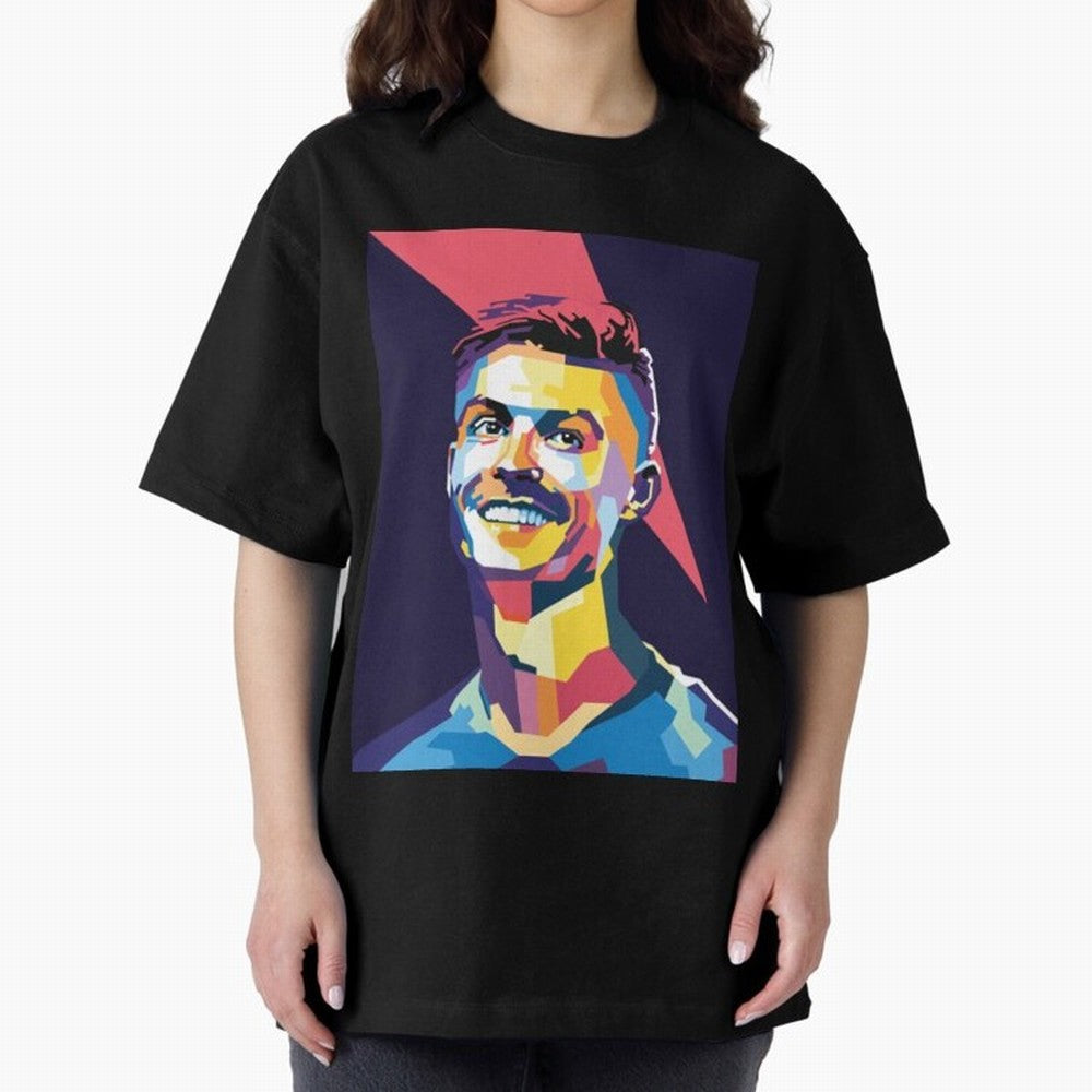 Cristiano Ronaldo Cristiano Ronaldo Oversized T-Shirt Support FIFA World Cup 2026 USA Canada Mexico Spirit, Featuring Brazil, CR7 and Messi, Global Supporter Spirit, Legendary Goals, National Colors and Tournament Celebration; Created for Match Day