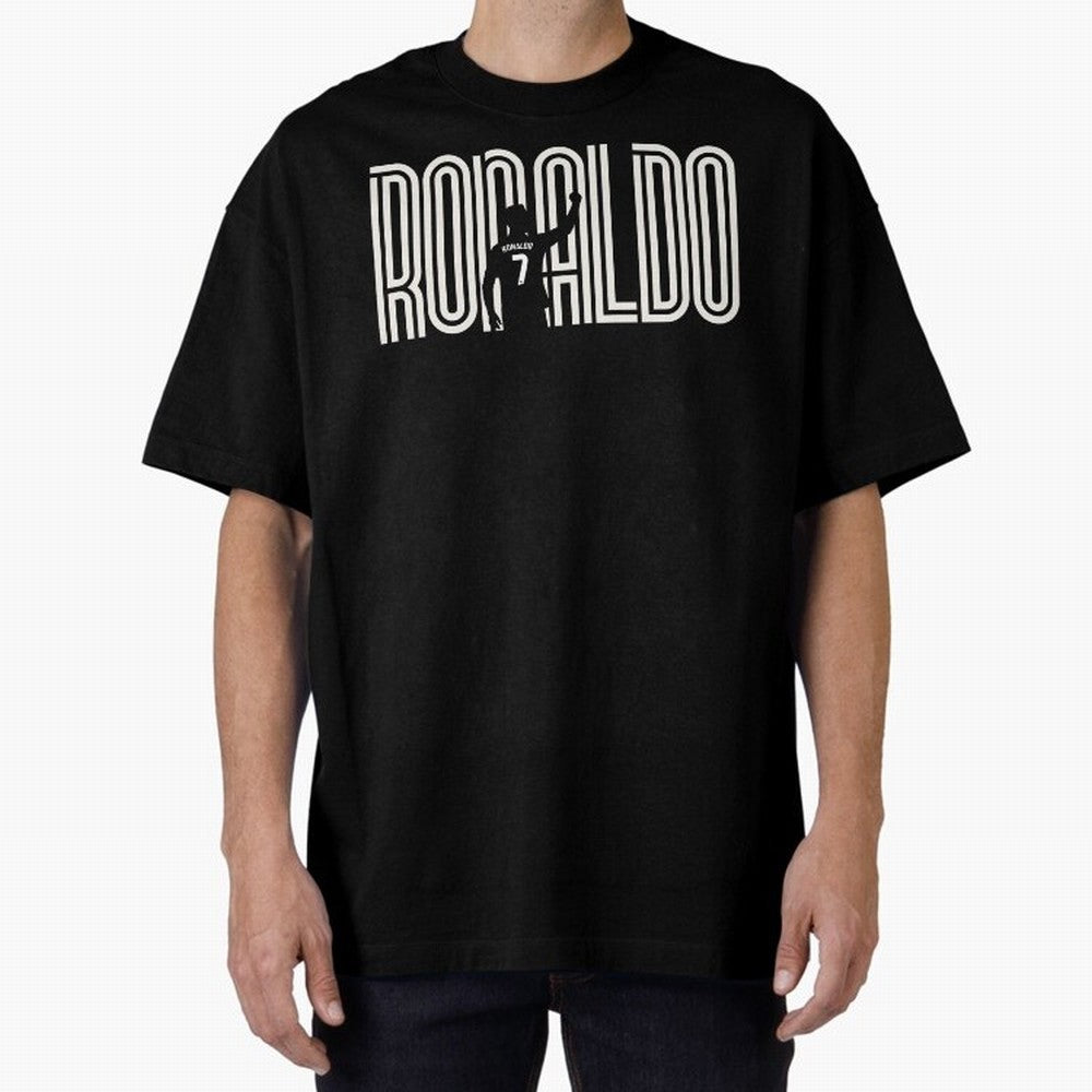 Fan Art - Cristiano Ronaldo (CR7) - Black Edition Oversized T-Shirt Experience FIFA World Cup 2026 Group Stage for Fans of Messi and England and Germany, Bringing Tournament Hype, Historic Matchups, Family Viewing Parties and Global Sports Pride;