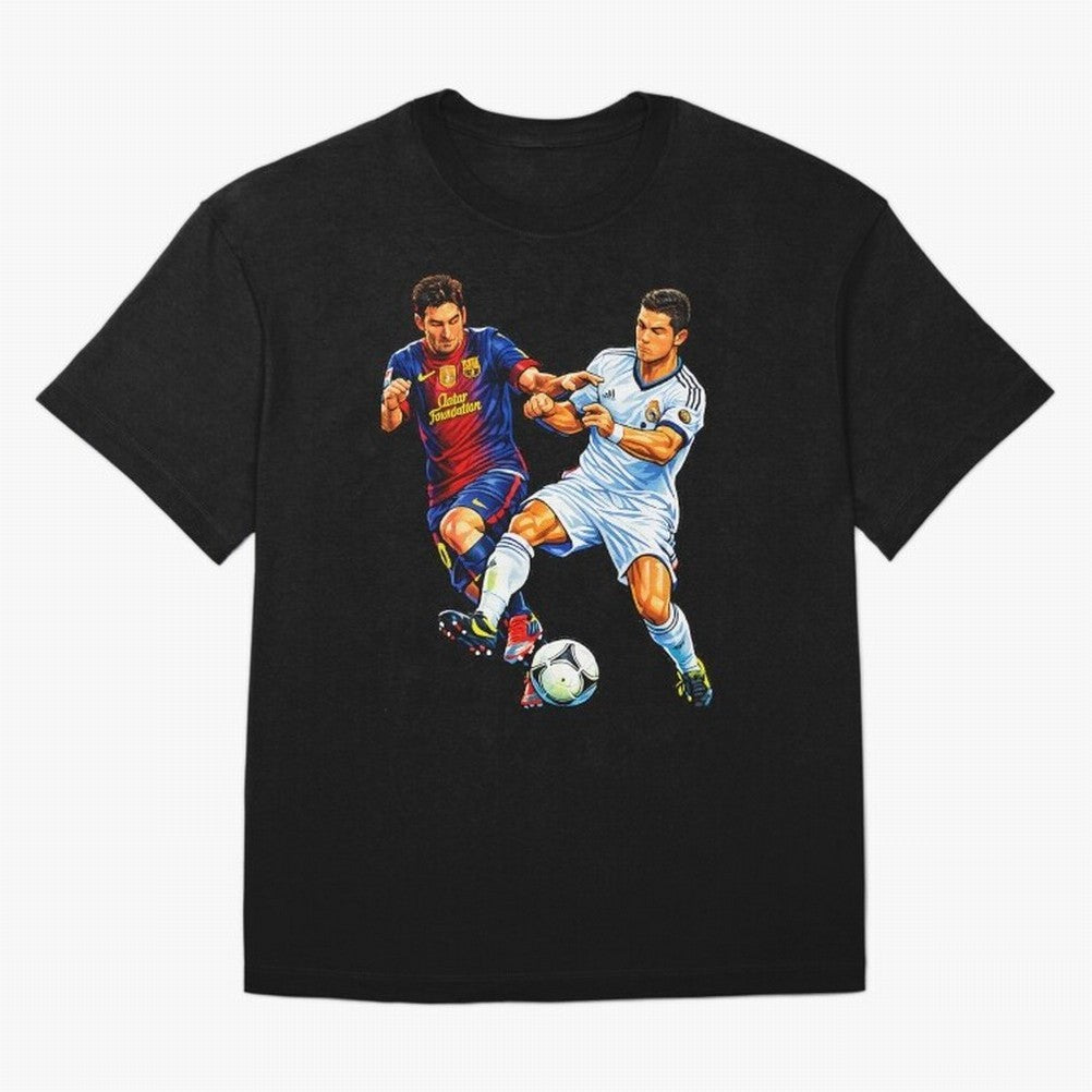 2 GOATS Oversized T-Shirt Celebrate the Stars of the FIFA World Cup 2026 Group Stage Journey through Mbappe and Neymar Highlights, Argentina and Brazil Pride, Tournament Hype, Historic Matchups, Family Viewing Parties and Global Sports Pride;