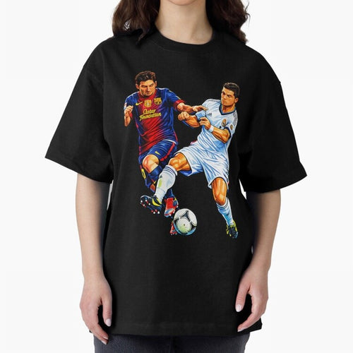 2 GOATS Oversized T-Shirt Celebrate the Stars of the FIFA World Cup 2026 Group Stage Journey through Mbappe and Neymar Highlights, Argentina and Brazil Pride, Tournament Hype, Historic Matchups, Family Viewing Parties and Global Sports Pride;