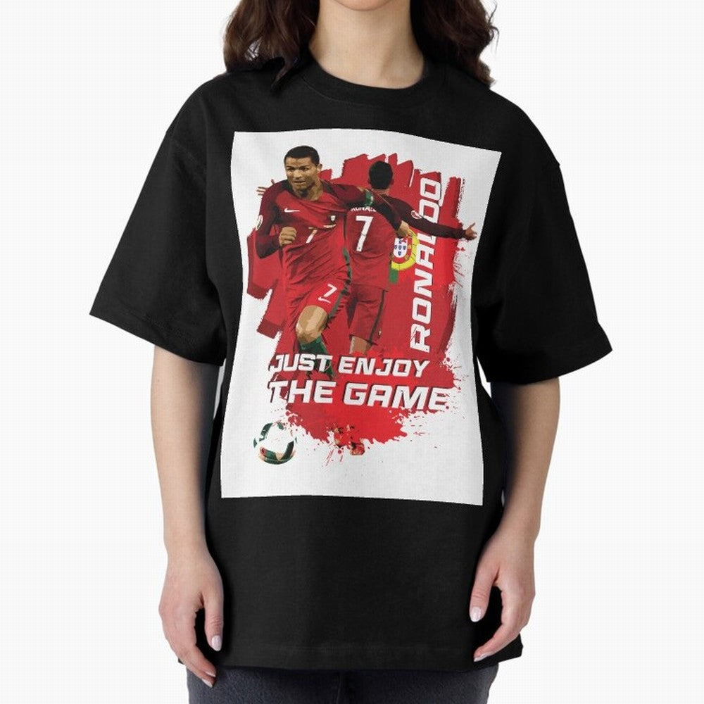 Cristiano Ronaldo Oversized T-Shirt Honor the Beautiful Game during FIFA World Cup 2026 USA Canada Mexico Centered on CR7, France Energy, Global Supporter Spirit, Legendary Goals, National Colors and Tournament Celebration; Ideal for Passionate