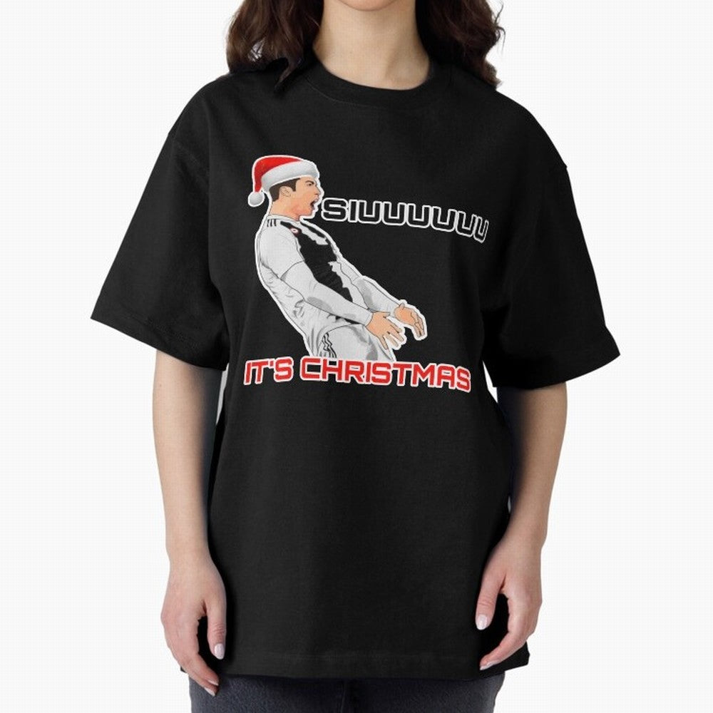 Siuuuuuu CR7 Christmas funny Oversized T-Shirt Step into Global Football Passion for FIFA World Cup 2026 USA Canada Mexico, Featuring Neymar, Germany, Football Festival Excitement, Trophy Ambitions, Country Rivalries and Star Player Buzz; Perfect