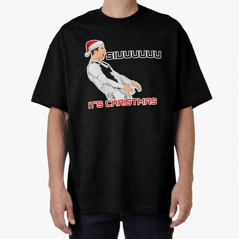 Siuuuuuu CR7 Christmas funny Oversized T-Shirt Step into Global Football Passion for FIFA World Cup 2026 USA Canada Mexico, Featuring Neymar, Germany, Football Festival Excitement, Trophy Ambitions, Country Rivalries and Star Player Buzz; Perfect