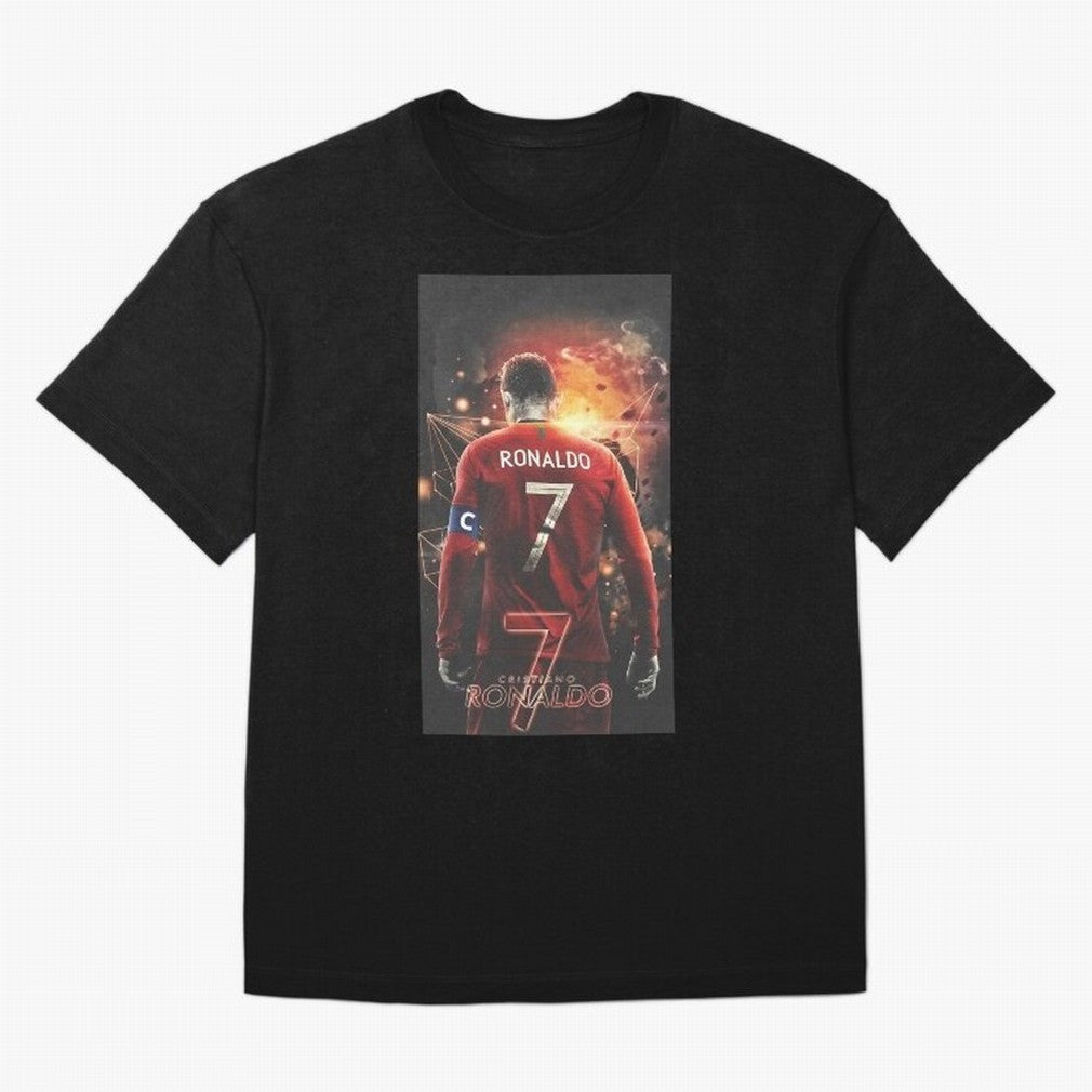 At Back Oversized T-Shirt Experience the Global Stage of FIFA World Cup 2026 USA Canada Mexico for Fans of Messi, CR7 and Mbappe and Portugal, Bringing Match Day Excitement, Supporter Culture, Golden Goals and Global Football Passion; Perfect for