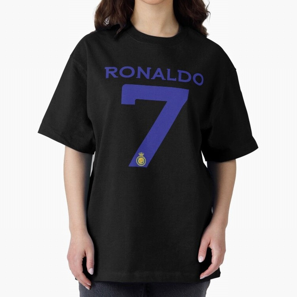 Ronaldo 7 Al-Nassr Football Club - Oversized T-Shirt Honor the Football Icons of Match Day Hype around FIFA World Cup 2026 USA Canada Mexico, Haaland, Brazil, Football Festival Excitement, Trophy Ambitions, Country Rivalries and Star Player Buzz;
