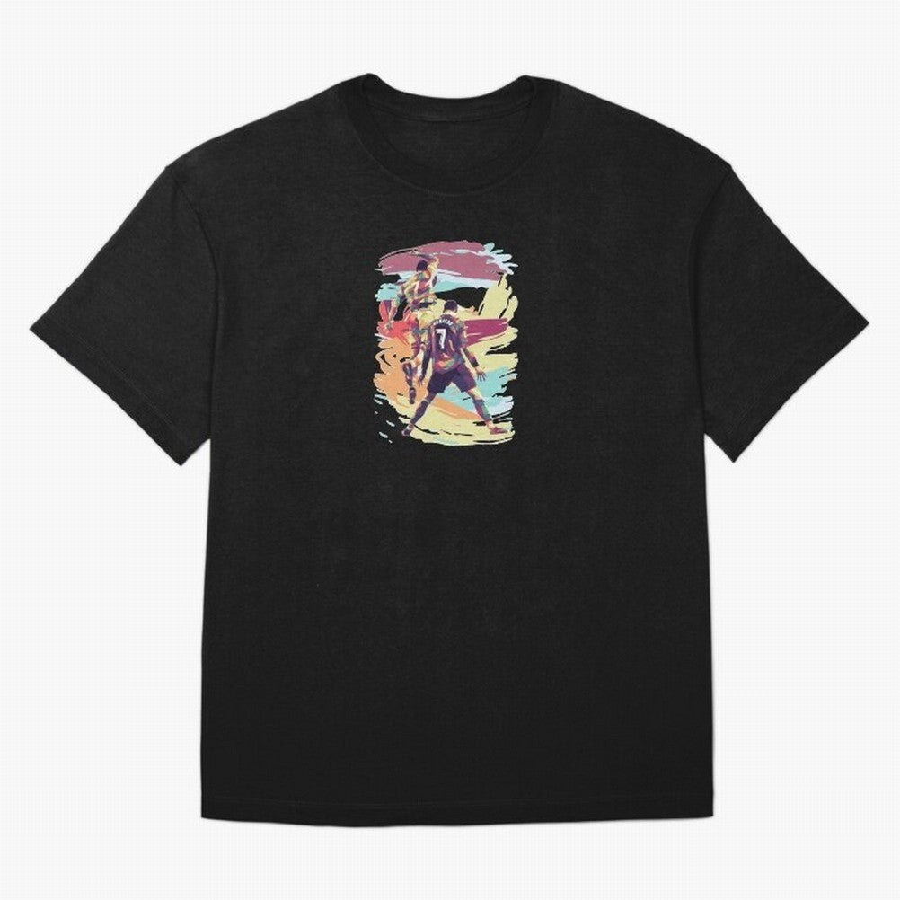 Illustration Cristiano Ronaldo CR7 Oversized T-Shirt Celebrate National Team Dreams in the FIFA World Cup 2026 Journey through Messi, CR7 and Mbappe Highlights, England Pride, Supporter Pride, Iconic Celebrations, Legendary Names and Global Match