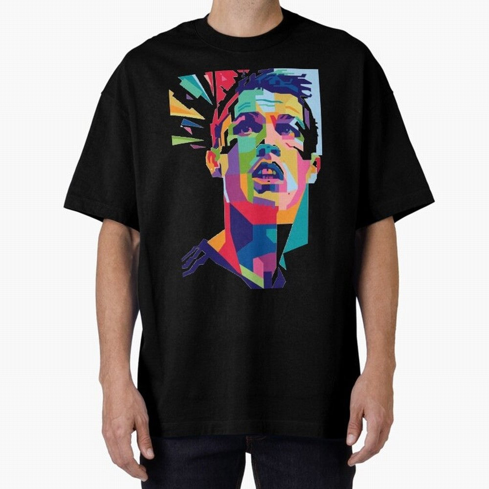 CR7 Sketch Oversized T-Shirt Keep Football History Alive during FIFA World Cup 2026 USA Canada Mexico Spirit, Made for Spain, Mbappe, Sports Nostalgia, International Competition, Famous Players and Unforgettable Victories; Ideal for Passionate Fans