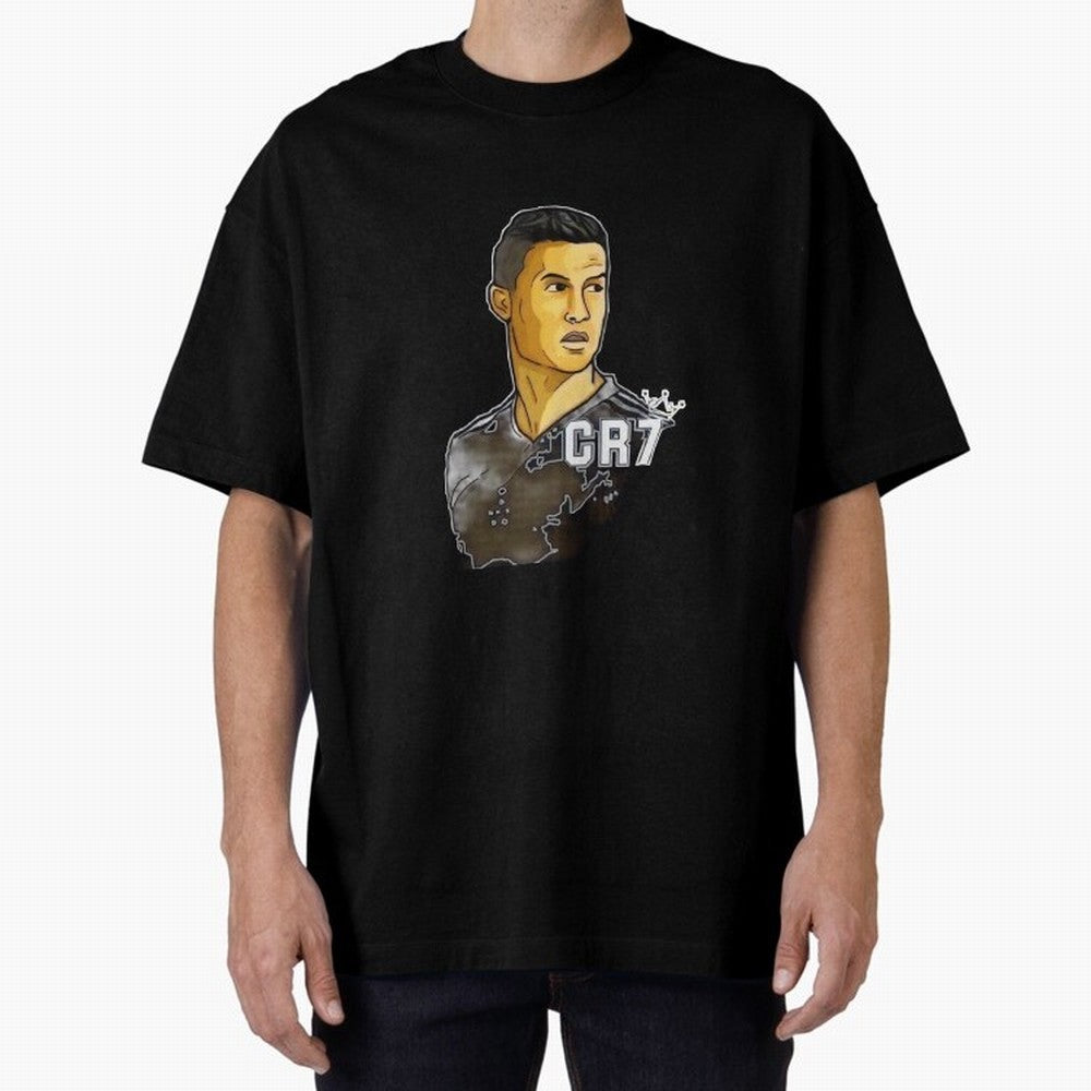 Cristiano Ronaldo digital art Oversized T-Shirt Celebrate FIFA World Cup 2026 Group Stage Driven by Messi, Neymar and Mbappe, Spain Energy, Soccer Culture, Superstar Moments, National Team Dreams and Competitive Fire; Made for Die Hard Supporters,
