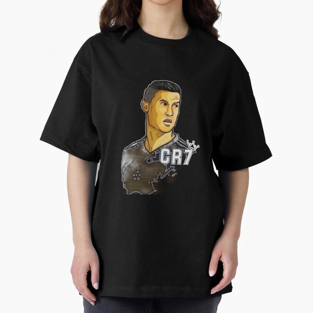 Cristiano Ronaldo digital art Oversized T-Shirt Celebrate FIFA World Cup 2026 Group Stage Driven by Messi, Neymar and Mbappe, Spain Energy, Soccer Culture, Superstar Moments, National Team Dreams and Competitive Fire; Made for Die Hard Supporters,