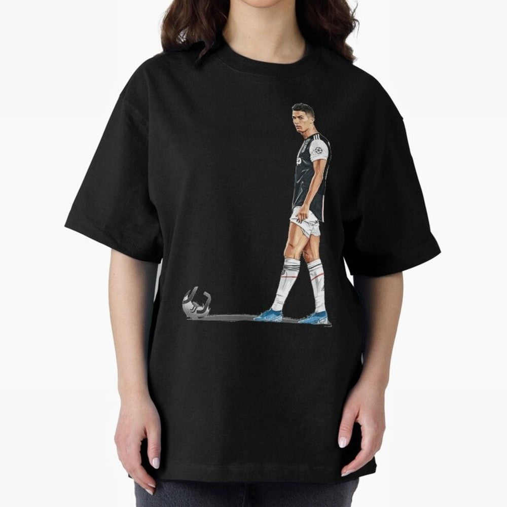 Ronaldo Watercolor Oversized T-Shirt Celebrate Rivalries and Pride in the FIFA World Cup 2026 Journey through Messi Highlights, France Pride, Goal Celebration Energy, Supporter Heritage, Football Icons and Worldwide Tournament Joy; Ideal for
