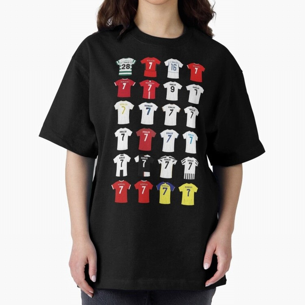 Cristiano Ronaldo Football Oversized T-Shirt Represent FIFA World Cup 2026 USA Canada Mexico for Fans of Cristiano Ronaldo and Portugal, Spain and Germany, Bringing Match Day Excitement, Supporter Culture, Golden Goals and Global Football Passion;