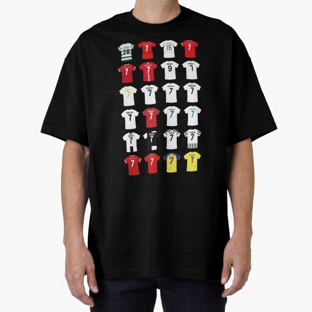 Cristiano Ronaldo Football Oversized T-Shirt Represent FIFA World Cup 2026 USA Canada Mexico for Fans of Cristiano Ronaldo and Portugal, Spain and Germany, Bringing Match Day Excitement, Supporter Culture, Golden Goals and Global Football Passion;