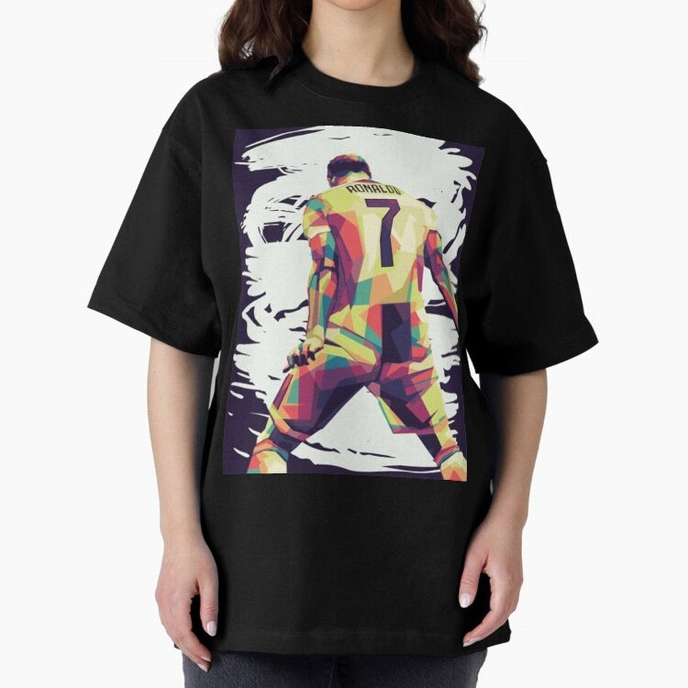 Cristiano Ronaldo Art cristiano ronaldo Oversized T-Shirt Get Ready for Global Football Passion for FIFA World Cup 2026 Group Stage, Highlighting Messi and Cristiano Ronaldo, Argentina, France and Brazil, Stadium Chants, National Pride, Trophy
