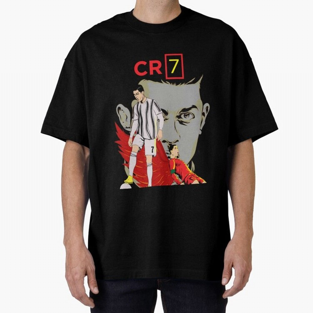 Cristiano Ronaldo Cristiano Ronaldo cr7 Oversized T-Shirt Show Up for the Glory of FIFA World Cup 2026 for Fans of Messi and Cristiano Ronaldo and Brazil, Bringing Sports Nostalgia, International Competition, Famous Players and Unforgettable