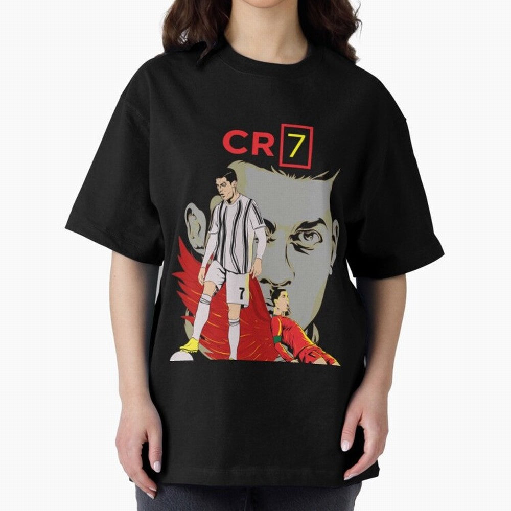 Cristiano Ronaldo Cristiano Ronaldo cr7 Oversized T-Shirt Show Up for the Glory of FIFA World Cup 2026 for Fans of Messi and Cristiano Ronaldo and Brazil, Bringing Sports Nostalgia, International Competition, Famous Players and Unforgettable