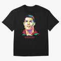 Geometric Celebrity Cristiano Ronaldo Oversized T-Shirt Fuel FIFA World Cup 2026 Capturing Messi, Neymar and Mbappe, Spain Energy, Football History, Final Match Energy, Crowd Noise and Once in a Lifetime Moments; Made for Collectors Who Enjoy