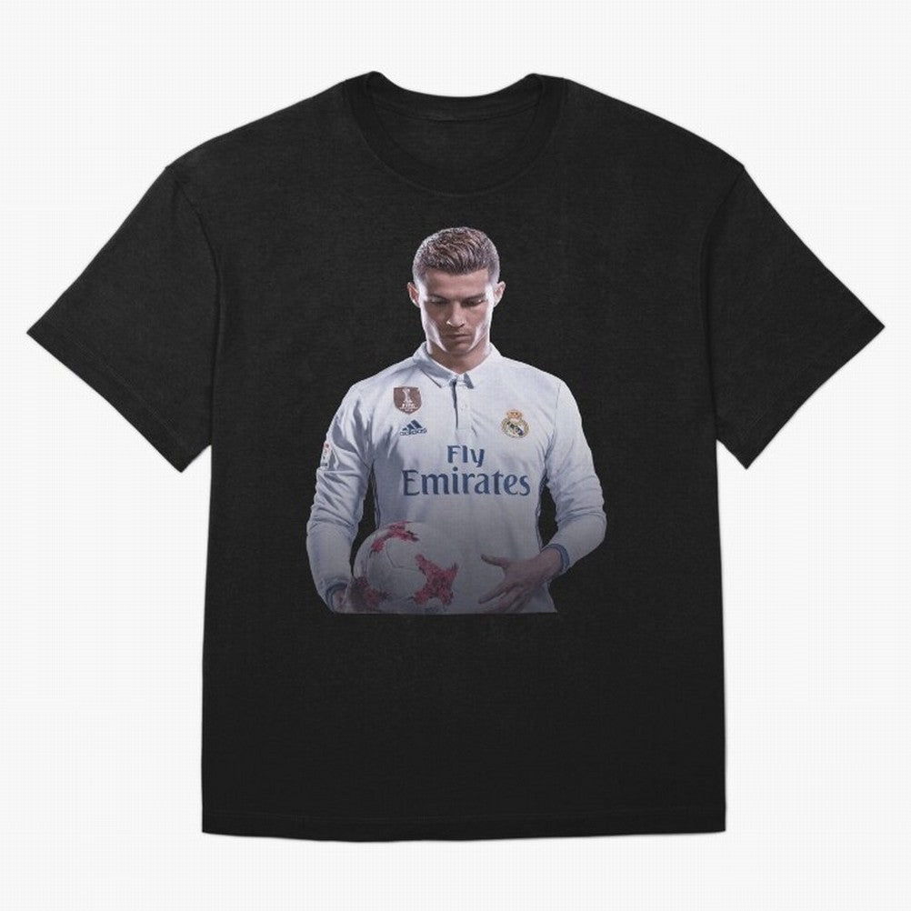 Ronaldo Madrid Jersey Poster Oversized T-Shirt Enjoy the FIFA World Cup 2026 USA Canada Mexico Journey through Cristiano Ronaldo Highlights, England, France and Netherlands Pride, Classic Soccer Heritage, Championship Pressure, Fan Loyalty and