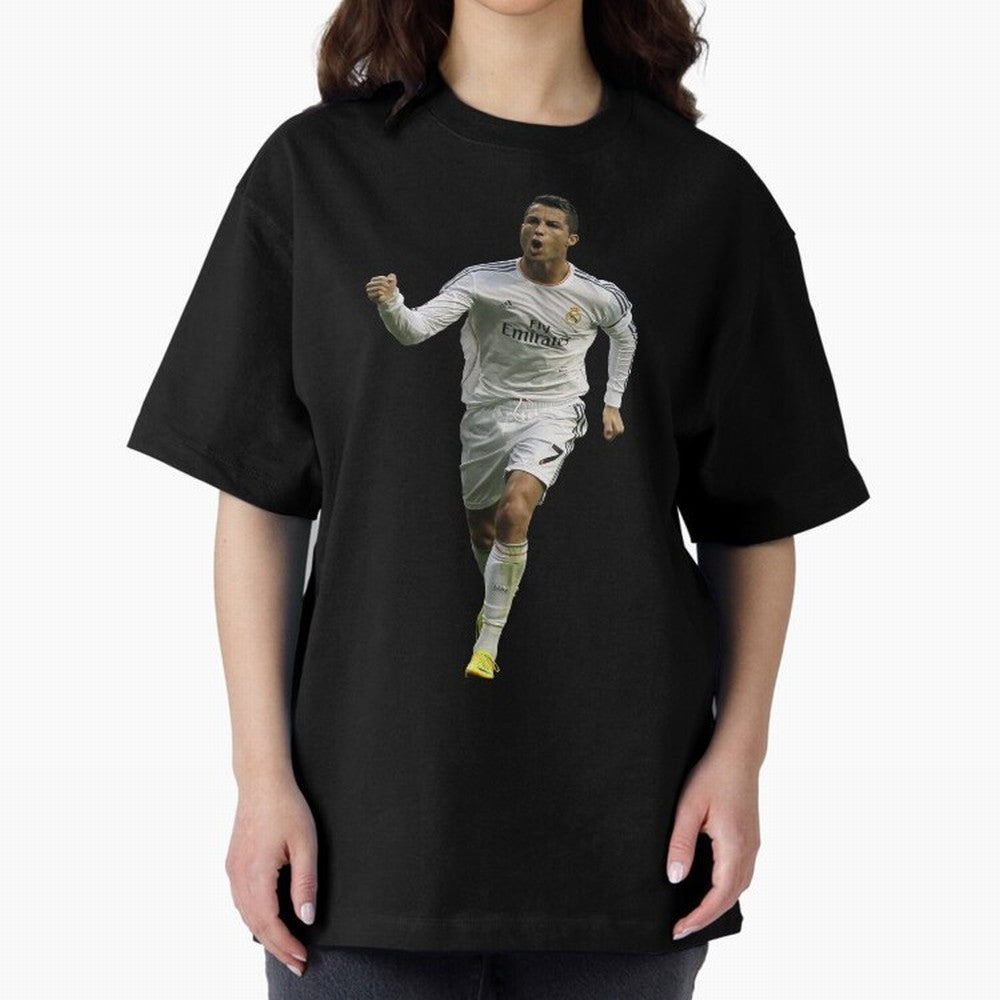 Cristiano Cool Sticker Oversized T-Shirt Celebrate Football Dreams Across Global Football Passion for FIFA World Cup 2026 Group Stage, Driven by Messi, Neymar and Mbappe, Brazil, Portugal and Argentina, Goal Celebration Energy, Supporter Heritage,