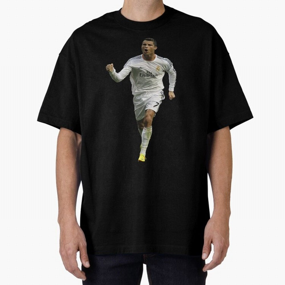 Cristiano Cool Sticker Oversized T-Shirt Celebrate Football Dreams Across Global Football Passion for FIFA World Cup 2026 Group Stage, Driven by Messi, Neymar and Mbappe, Brazil, Portugal and Argentina, Goal Celebration Energy, Supporter Heritage,