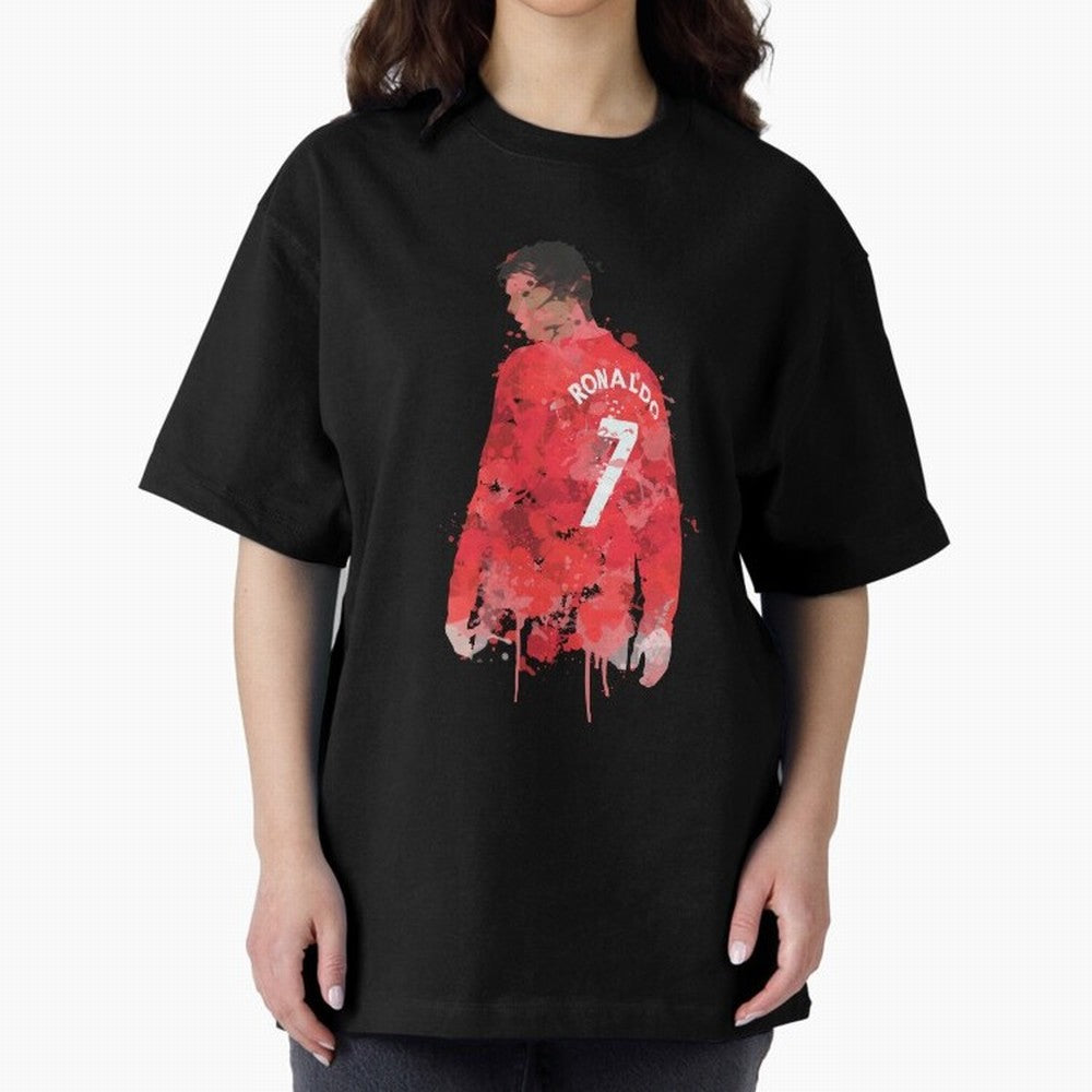 Cristiano Ronaldo - Manchester United Legend Art Oversized T-Shirt Bring a Champion Mindset to Match Day Hype around FIFA World Cup 2026 Group Stage, Messi, CR7 and Mbappe, Argentina and Brazil, Global Supporter Spirit, Legendary Goals, National