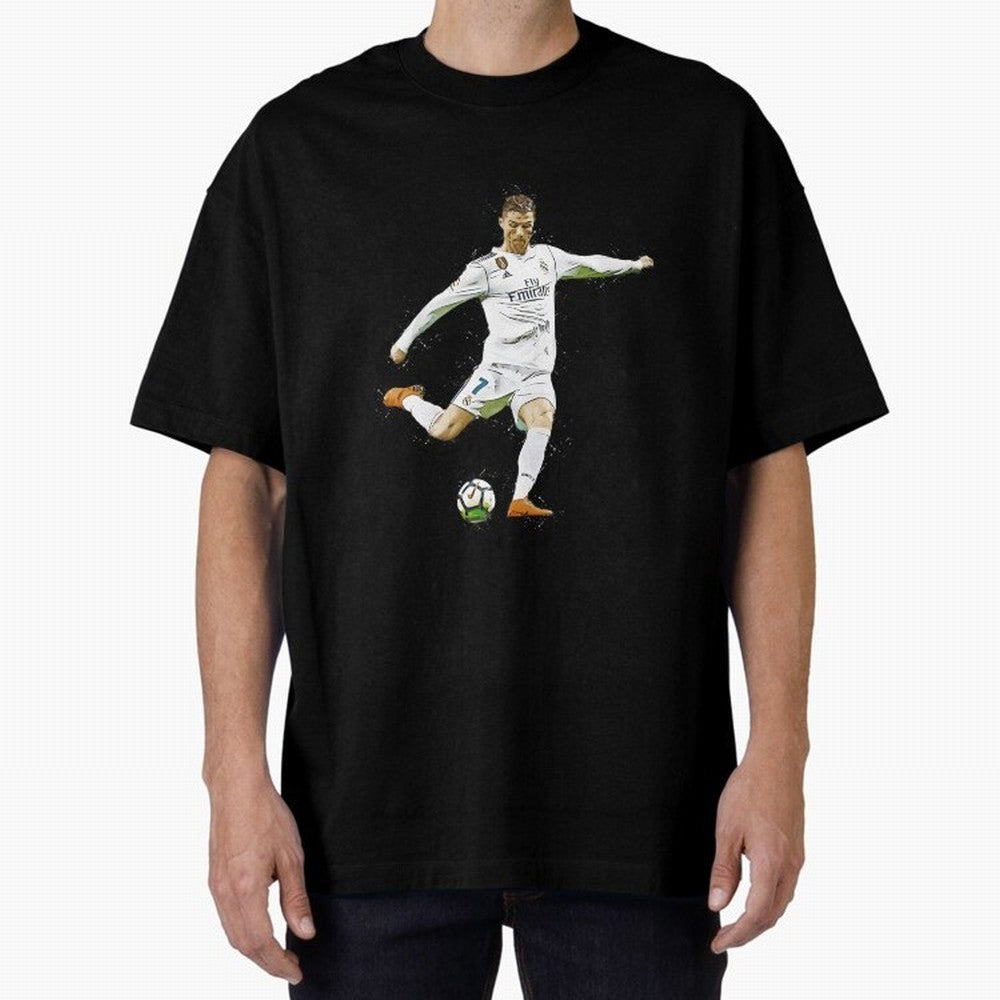 Cristiano Ronaldo Celebration Oversized T-Shirt Celebrate Rivalries and Pride in the FIFA World Cup 2026 USA Canada Mexico Journey through Neymar, Haaland and Cristiano Ronaldo Highlights, Portugal Pride, Football History, Final Match Energy, Crowd