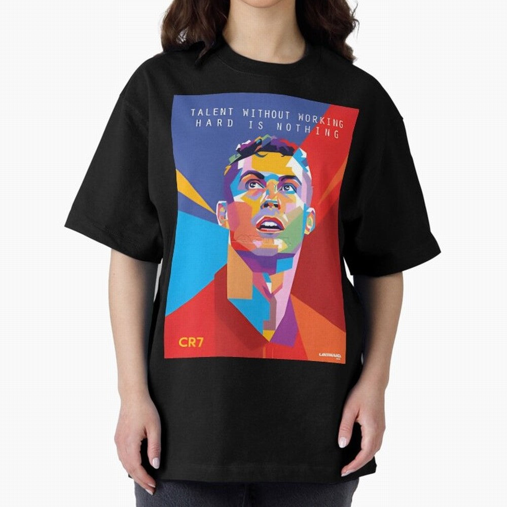 Cristiano Ronaldo Oversized T-Shirt Represent Fans Who Live for Match Day Hype around FIFA World Cup 2026, Messi, Neymar and Mbappe, Spain, Soccer Culture, Superstar Moments, National Team Dreams and Competitive Fire; Made for Collectors Who Enjoy