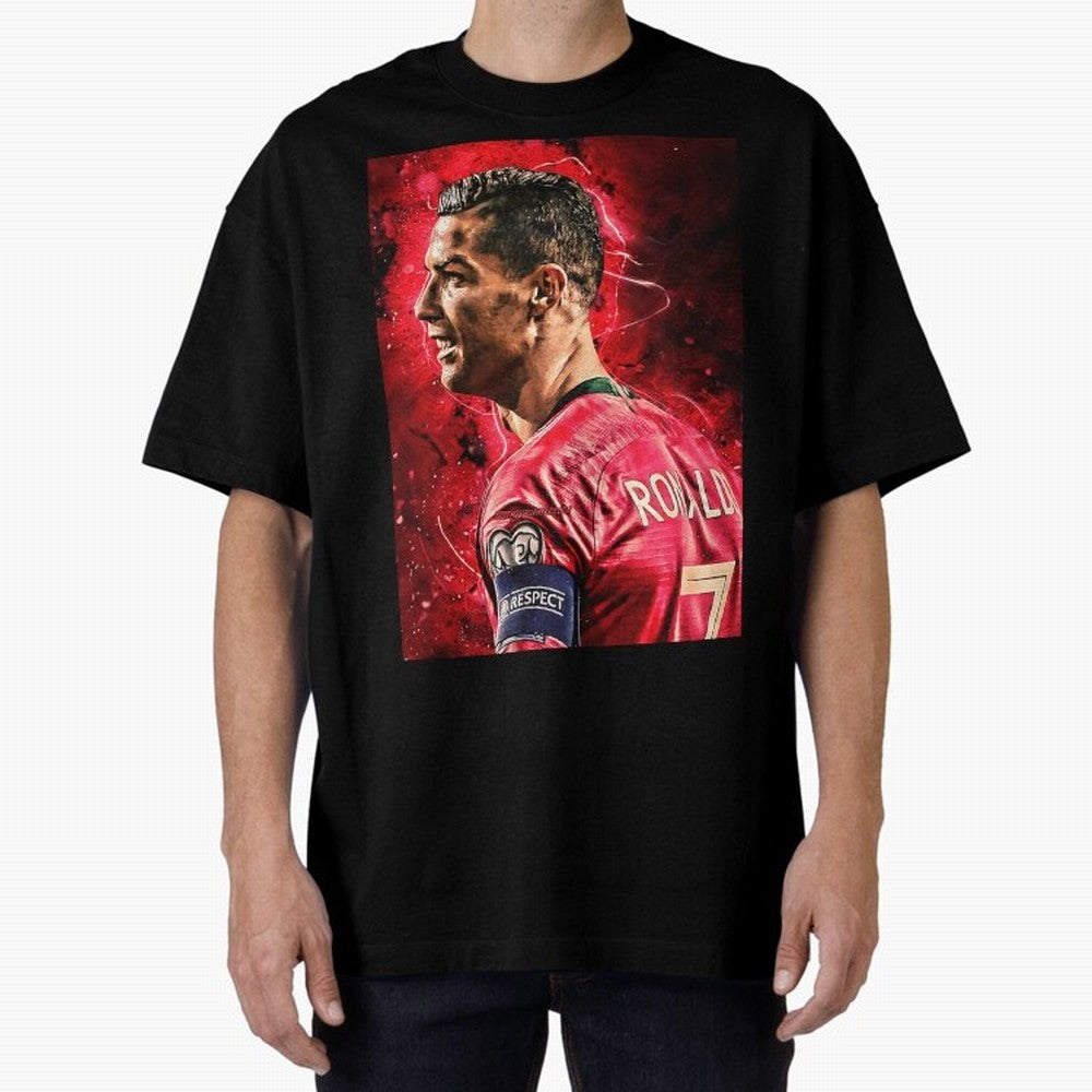 R-o-n-a-l-d-o Design Wallpaper Oversized T-Shirt Back Your Heroes with FIFA World Cup 2026 Inspired by Neymar, France and Portugal Energy, Retro Football Energy, Iconic Rivalries, Trophy Chase Drama and Stadium Atmosphere; Perfect for Supporters