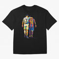 Cristiano Ronaldo and Messi Wpap Art Oversized T-Shirt Make the Season About FIFA World Cup 2026 for Fans of CR7 and England, France and Netherlands, Bringing Vintage Soccer Flavor, Modern Football Stars, National Flags and Final Night Emotion;