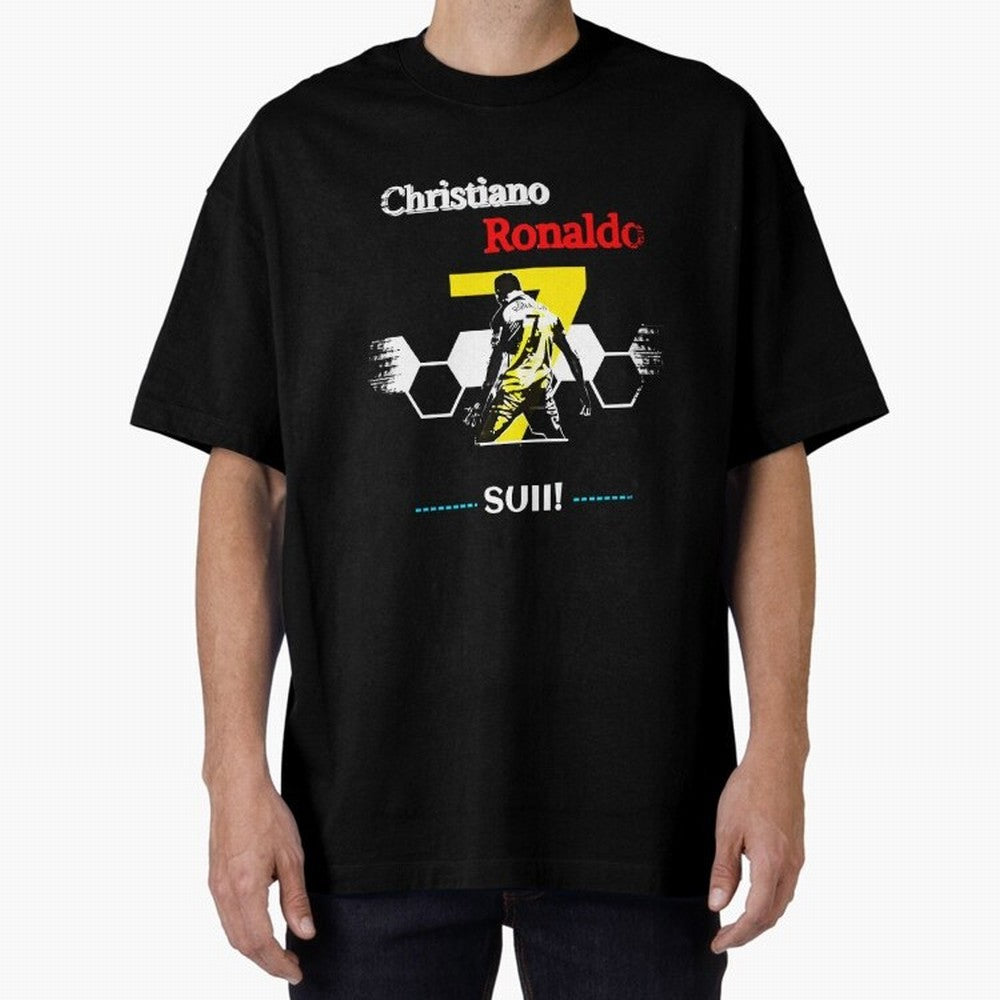 Cristiano Ronaldo Cr7 Oversized T-Shirt Honor Football Greatness during FIFA World Cup 2026 Group Stage for Fans of Neymar, Haaland and Cristiano Ronaldo and France and Portugal, Bringing Goal Celebration Energy, Supporter Heritage, Football Icons