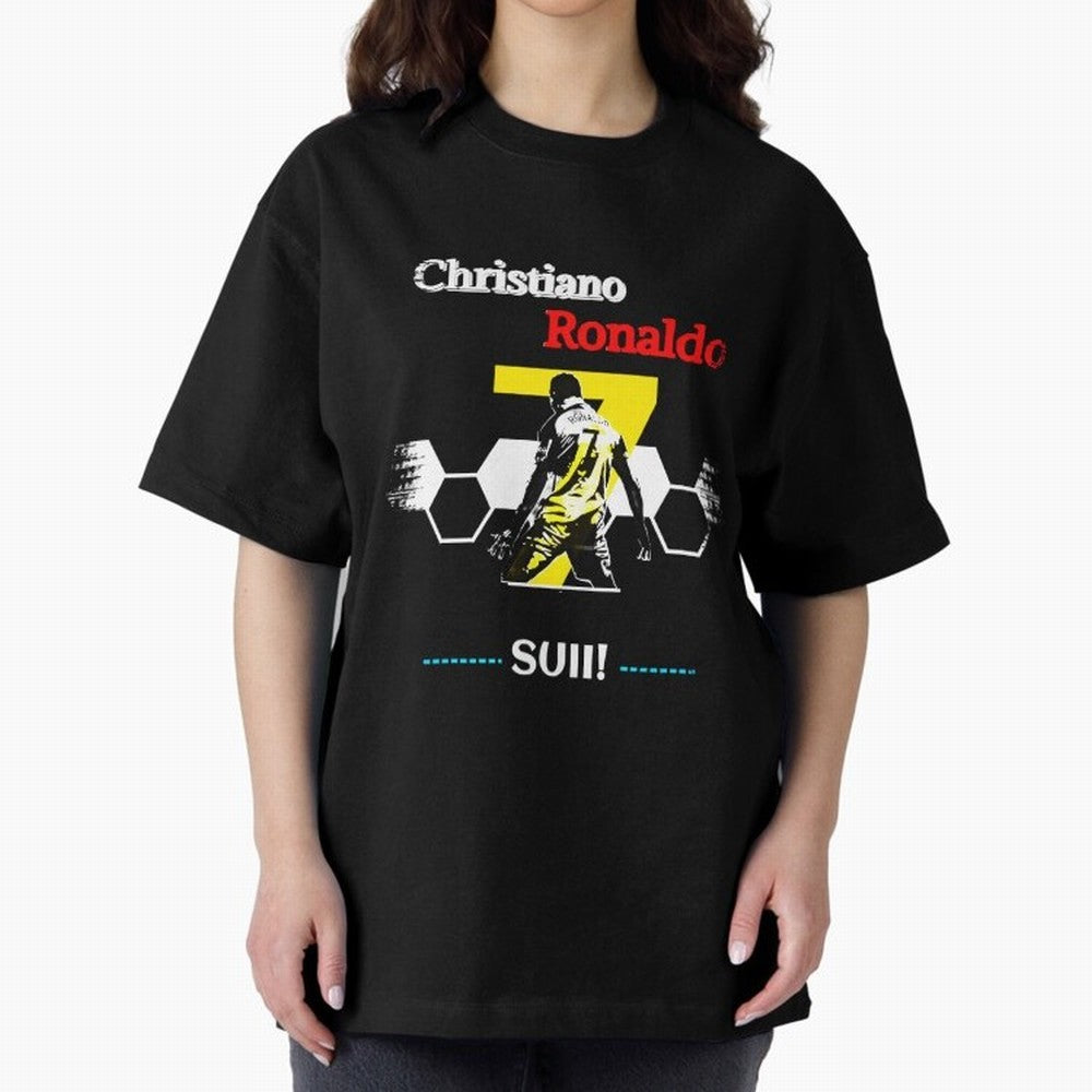 Cristiano Ronaldo Cr7 Oversized T-Shirt Honor Football Greatness during FIFA World Cup 2026 Group Stage for Fans of Neymar, Haaland and Cristiano Ronaldo and France and Portugal, Bringing Goal Celebration Energy, Supporter Heritage, Football Icons