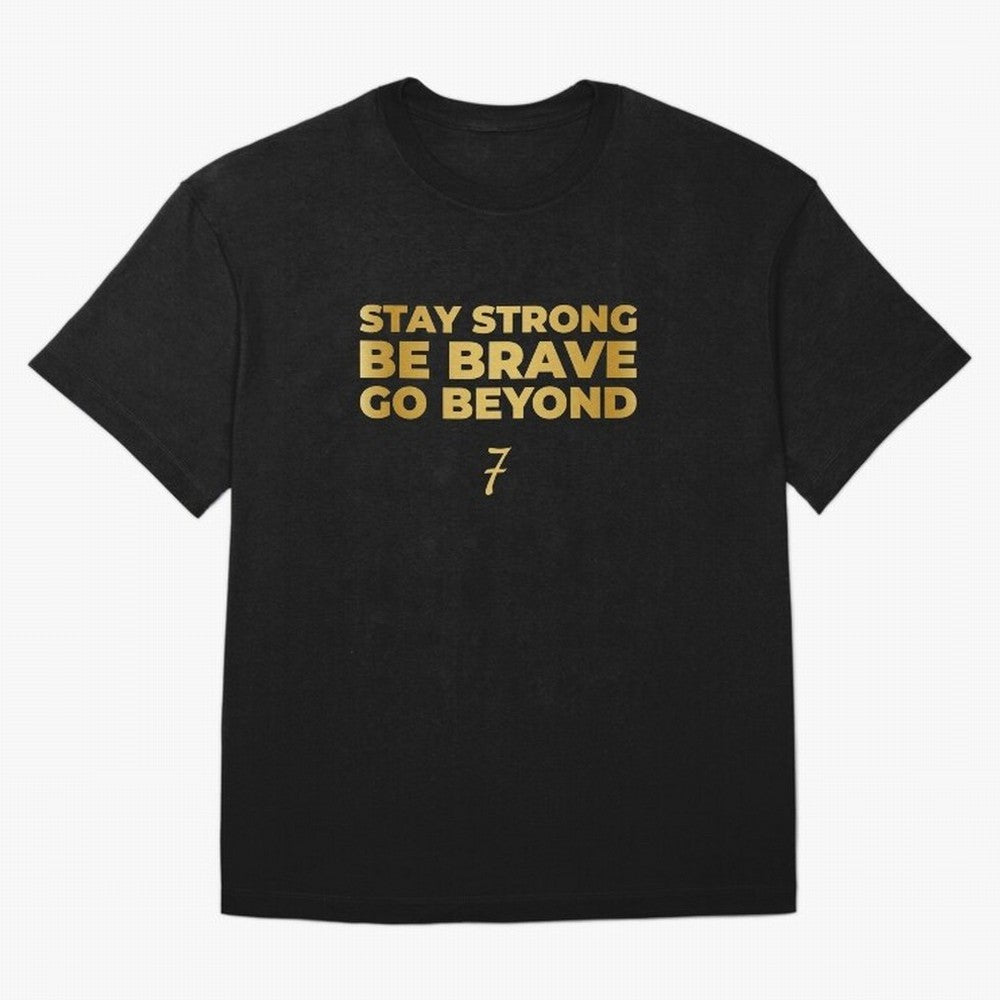 Stay Strong, Be Brave, Go Beyond (Gold Edition) Oversized T-Shirt Bring Match Day Fire to FIFA World Cup 2026 Spirit, with Portugal, Mbappe, Vintage Soccer Flavor, Modern Football Stars, National Flags and Final Night Emotion; Built for Supporters