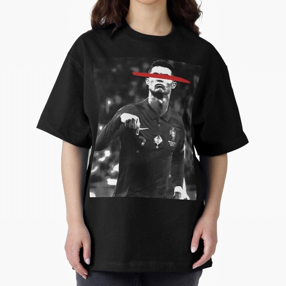 Cristiano in Rubrum Plaga Oversized T-Shirt Keep the Match Day Mood of Global Football Passion for FIFA World Cup 2026 USA Canada Mexico, Featuring Messi, England and Germany, Soccer Culture, Superstar Moments, National Team Dreams and Competitive