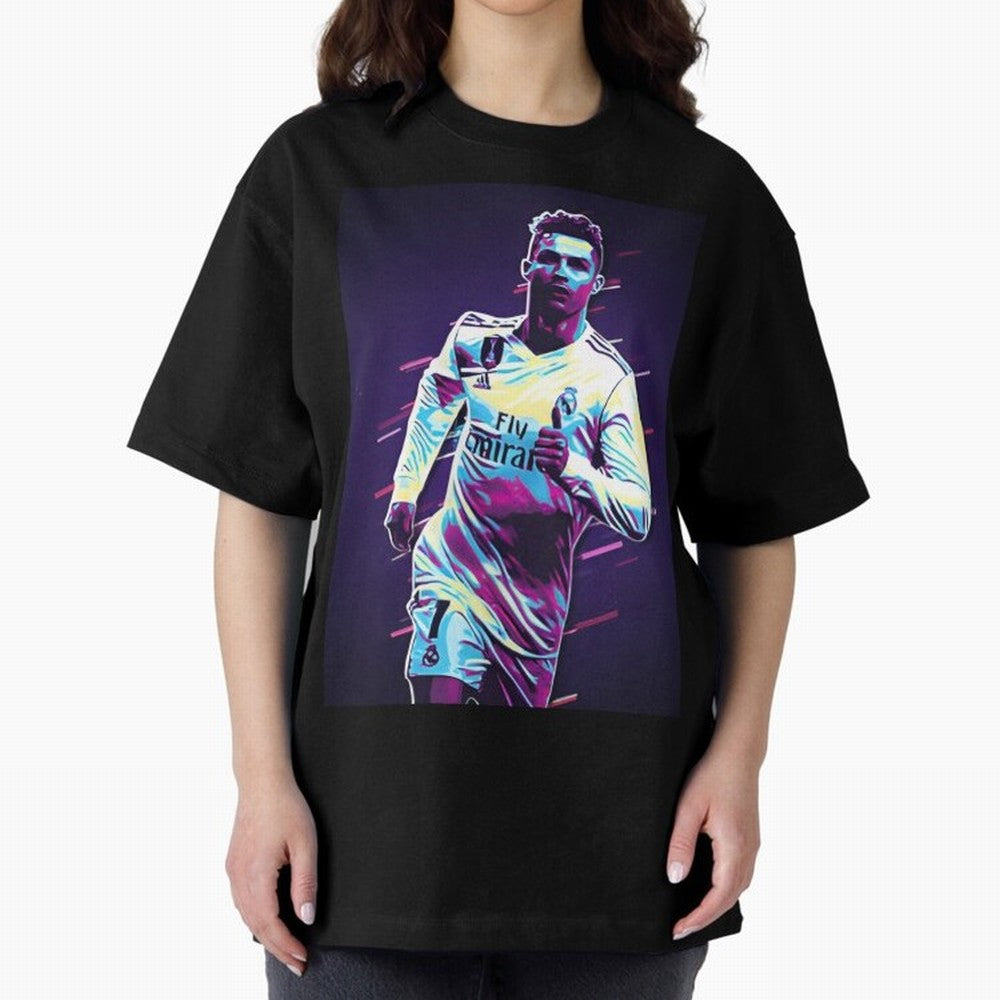 Cr7 Oversized T-Shirt Mark Global Football Passion for FIFA World Cup 2026 USA Canada Mexico, Built around Haaland, France and Portugal, Goal Celebration Energy, Supporter Heritage, Football Icons and Worldwide Tournament Joy; Ideal for Football