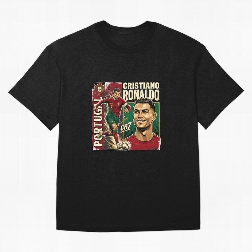 Ronaldo Portugal Vintage Oversized T-Shirt Celebrate National Team Dreams in FIFA World Cup 2026 Group Stage Spirit, Made for Portugal, Spain and Germany, Messi and Cristiano Ronaldo, Championship Spirit, Famous Goals, Roaring Crowds and