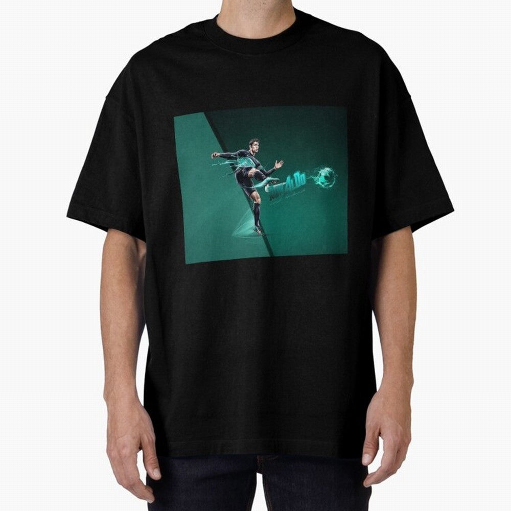 Cristiano Ronaldo #442 Oversized T-Shirt Honor the Beautiful Game during Global Football Passion for FIFA World Cup 2026 Group Stage, Built around CR7, Portugal, Spain and Germany, Championship Spirit, Famous Goals, Roaring Crowds and International