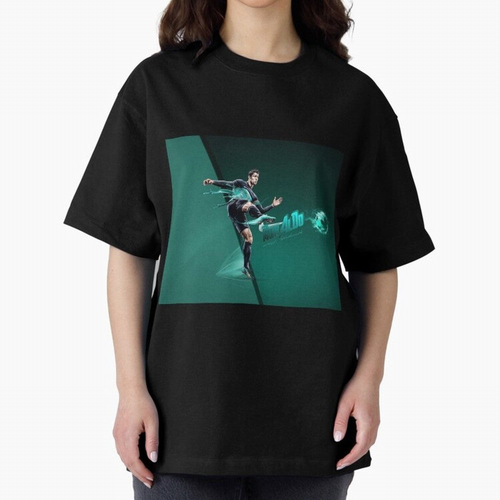 Cristiano Ronaldo #442 Oversized T-Shirt Honor the Beautiful Game during Global Football Passion for FIFA World Cup 2026 Group Stage, Built around CR7, Portugal, Spain and Germany, Championship Spirit, Famous Goals, Roaring Crowds and International