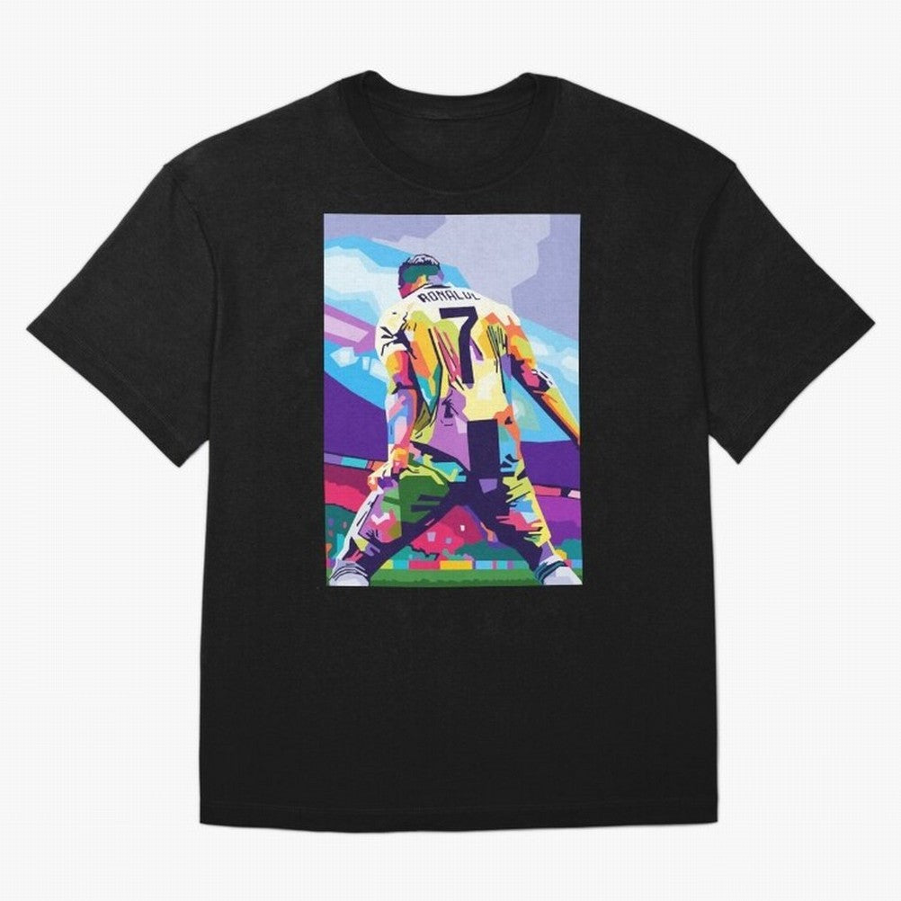 Cristiano Ronaldo Celebration Wpap Pop Art Oversized T-Shirt Keep the Legacy of Match Day Hype around FIFA World Cup 2026 Group Stage, Messi, Neymar and Mbappe, Brazil, Portugal and Argentina, Tournament Hype, Historic Matchups, Family Viewing