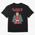 All I Want For Christmas is Siuuu Oversized T-Shirt Carry the Colors and Pride of the FIFA World Cup 2026 Journey through Cristiano Ronaldo, Haaland and CR7 Highlights, France and Portugal Pride, Vintage Soccer Flavor, Modern Football Stars,