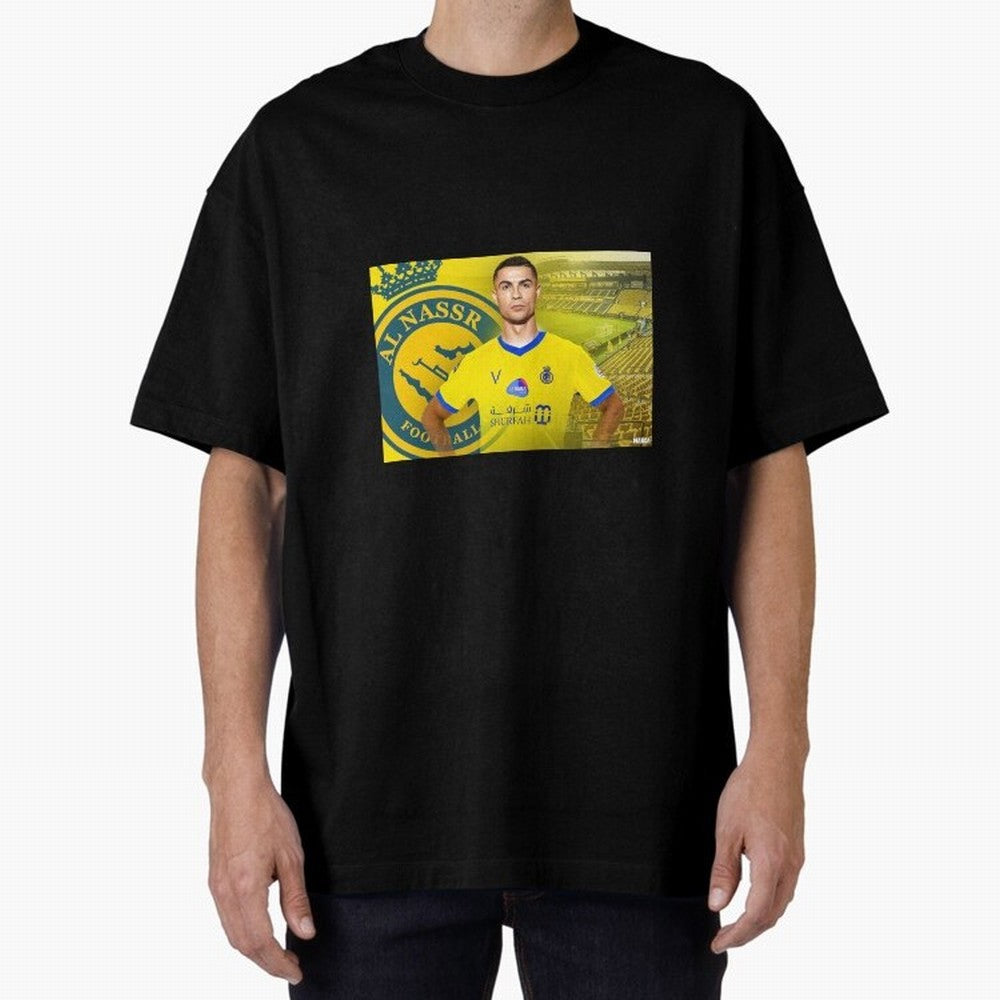 AL NASSR CRISTIANO RONALDO Oversized T-Shirt Share Global Football Passion for FIFA World Cup 2026 USA Canada Mexico, Inspired by Neymar, Germany, Vintage Soccer Flavor, Modern Football Stars, National Flags and Final Night Emotion; Made for