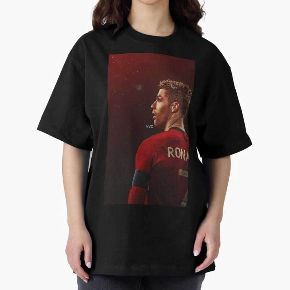 Art Ronaldo Wallpaper Oversized T-Shirt Share Match Day Hype around FIFA World Cup 2026 Group Stage, Messi, England, France and Netherlands, Match Day Excitement, Supporter Culture, Golden Goals and Global Football Passion; Created for Match Day