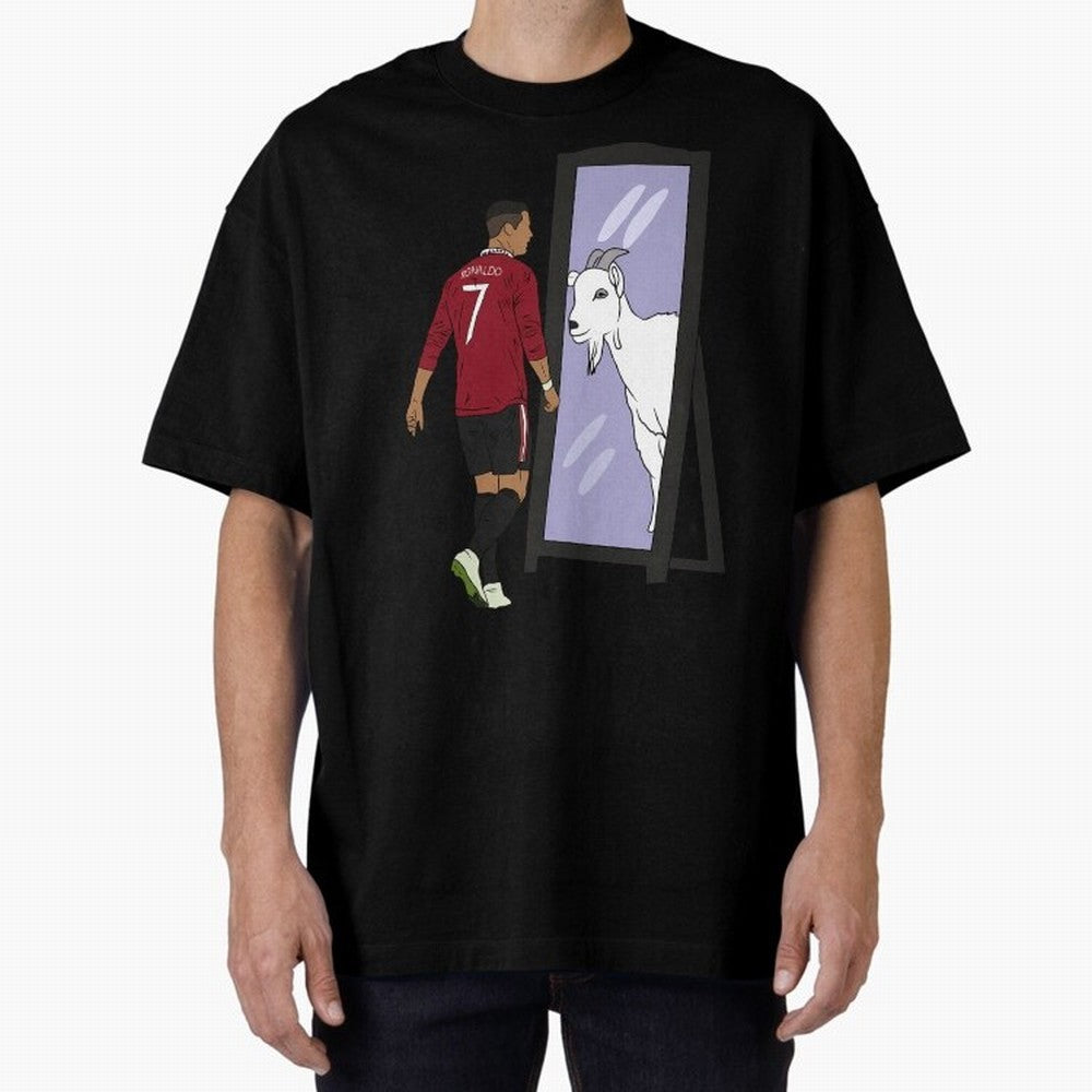 Cristiano Ronaldo Mirror GOAT Oversized T-Shirt Support Iconic Players in the FIFA World Cup 2026 Group Stage Journey through Mbappe and Neymar Highlights, England, France and Netherlands Pride, Tournament Hype, Historic Matchups, Family Viewing