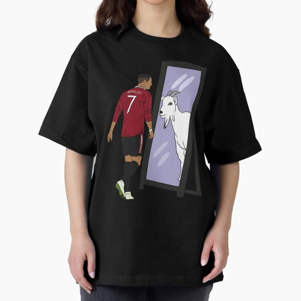 Cristiano Ronaldo Mirror GOAT Oversized T-Shirt Support Iconic Players in the FIFA World Cup 2026 Group Stage Journey through Mbappe and Neymar Highlights, England, France and Netherlands Pride, Tournament Hype, Historic Matchups, Family Viewing
