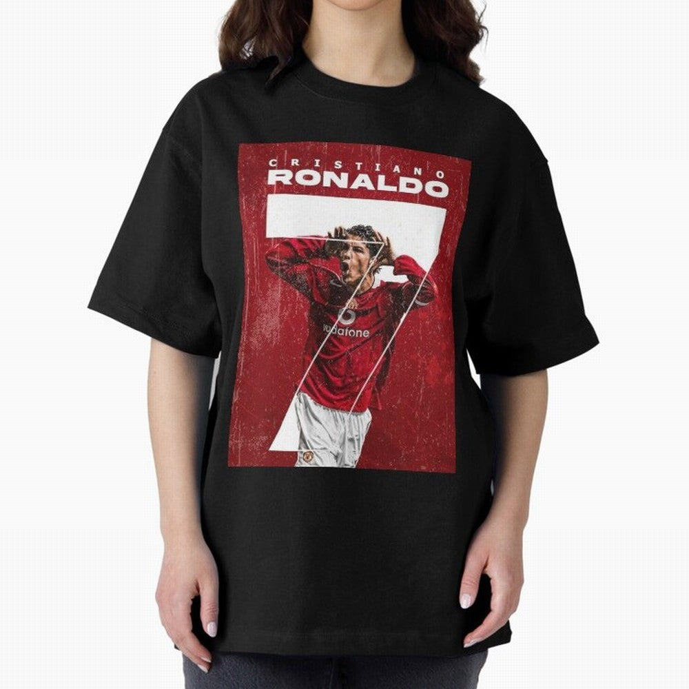 Cristiano Ronaldo Oversized T-Shirt Capture Stadium Memories from FIFA World Cup 2026 Group Stage Celebrating Messi, Neymar and Mbappe, England, France and Netherlands Energy, Champion Mindset, Group Stage Buzz, Knockout Tension and Passionate Fan
